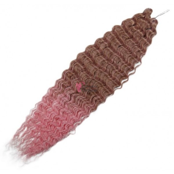 Extensie de par afro Deep Water Wave Twist Crochet de 80 cm Cod ADW30PINK Saten cu Pink